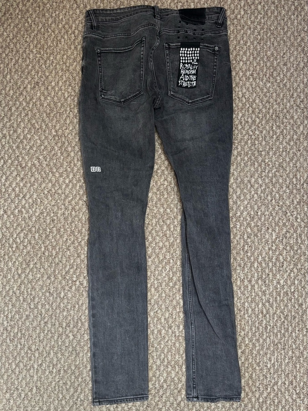 Ksubi Van Winkle Angst Trashed Jeans Size 31 Skinny Black Distressed